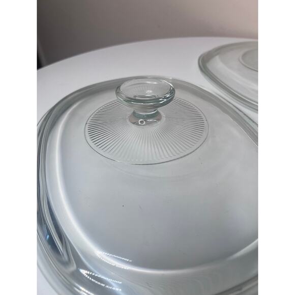 SET of TWO Vintage Corningware Pyrex Replacement Lids DC1.5 and F12C - Picture 2 of 4